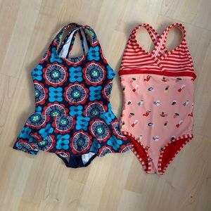 Hanna Andersson Reversible Swim Suit 5-7 EUC